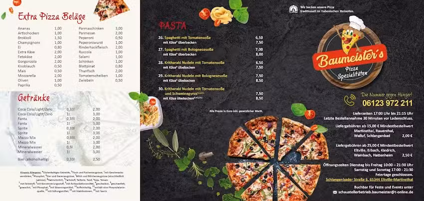 Baumeister&rsquo;s Pizza Spezialit&auml;ten