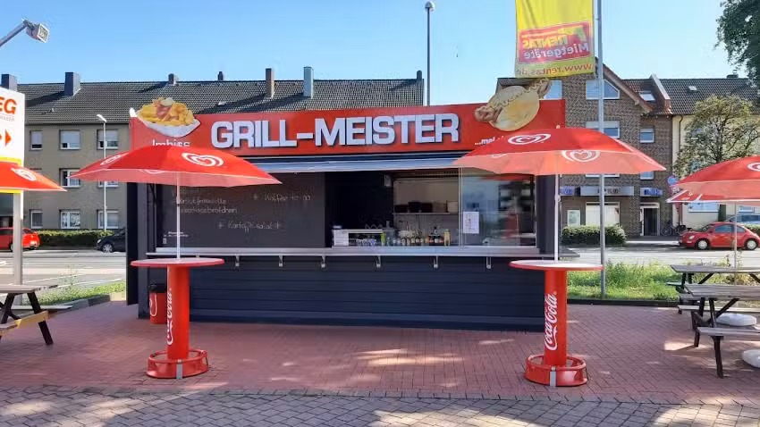 Imbiss Grillmeister der Holzkohlegrill am Hellweg Baumarkt Dorsten Holzkohlegrill