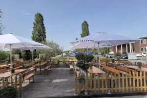 Pause im Biergarten Kokerei-Hassel